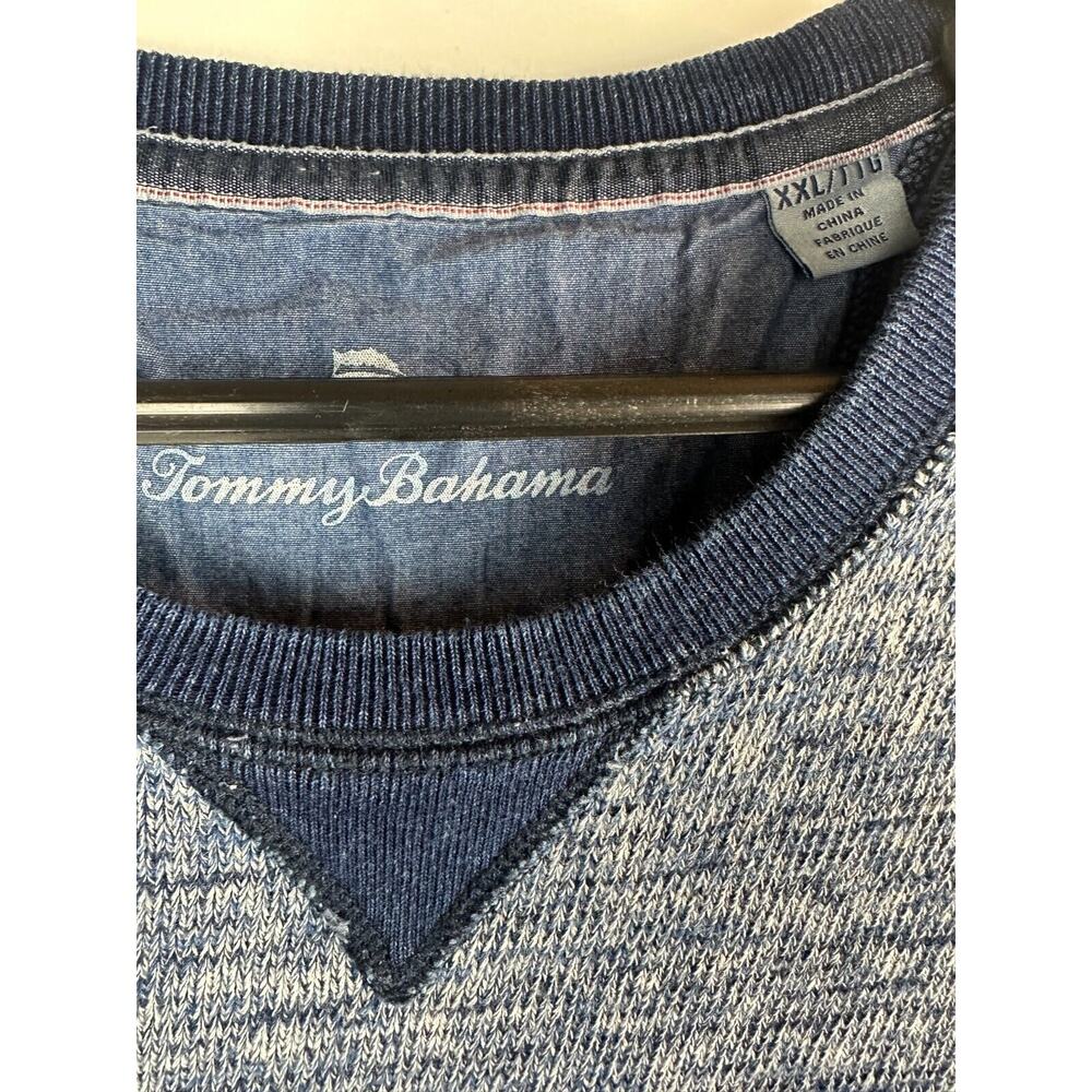 Tommy Bahama Crew Neck Sweatshirt Style Sporty Marled Indigo Sky Blue Men's XXL - Picture 5 of 7